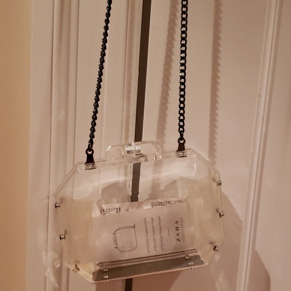 clear clutch bag zara